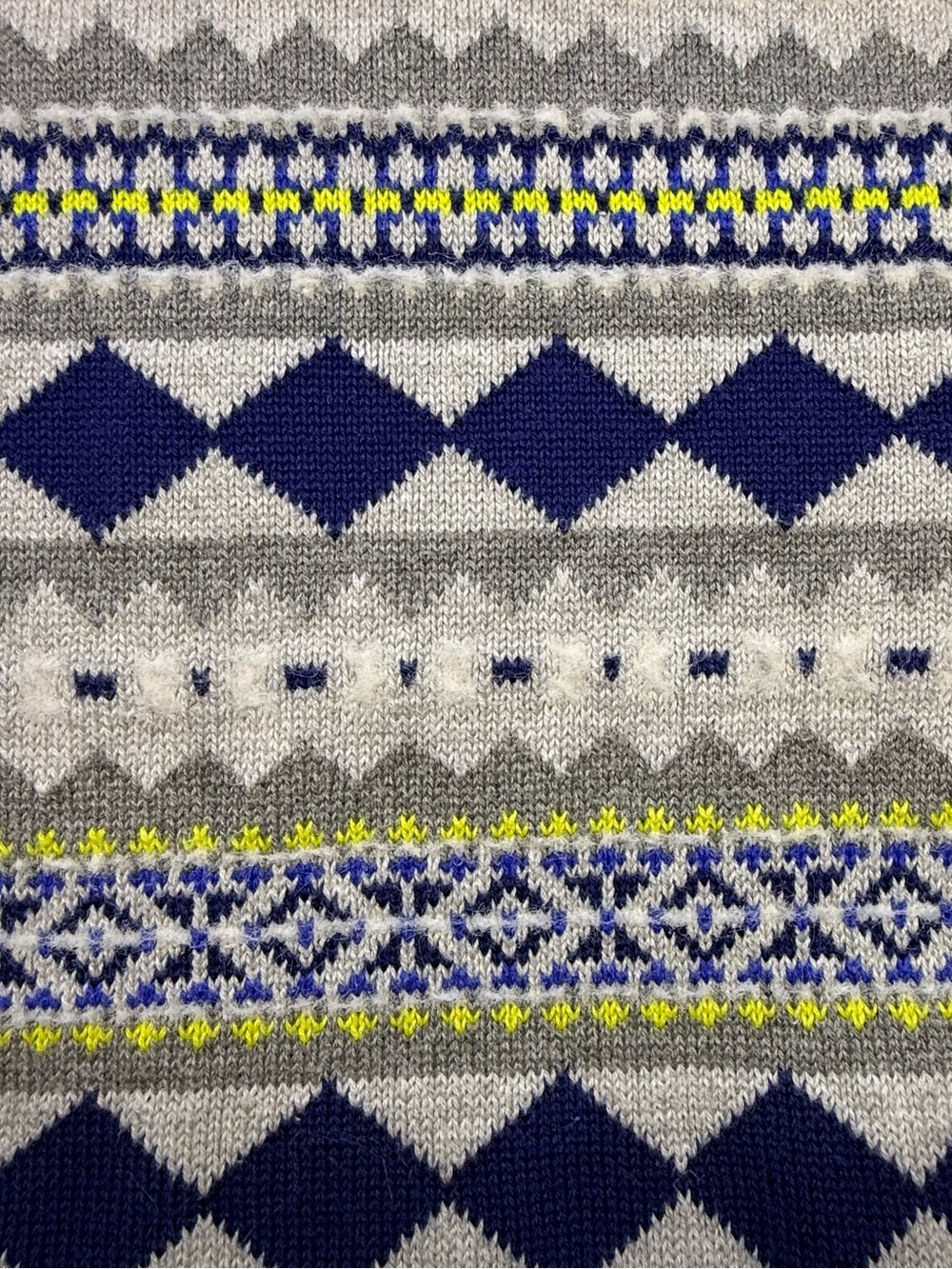 Style & Co. Gray and Navy Fair Isle Sweater - Picture 4 of 8